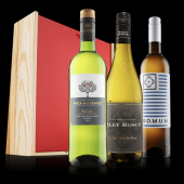 White Wine Trio in Wooden Box