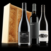Red Wine Trio in Wooden Box